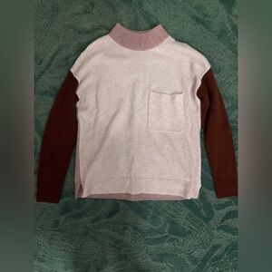 Madewell Brown and Cream Cowl Neck Sweater